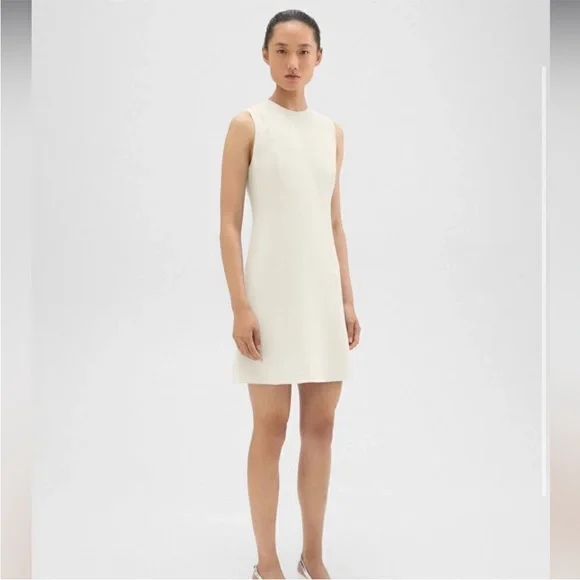 Theory | Dresses | Theory Sleeveless Fitandflare Dress Striped Admiral  Crepe | Poshmark